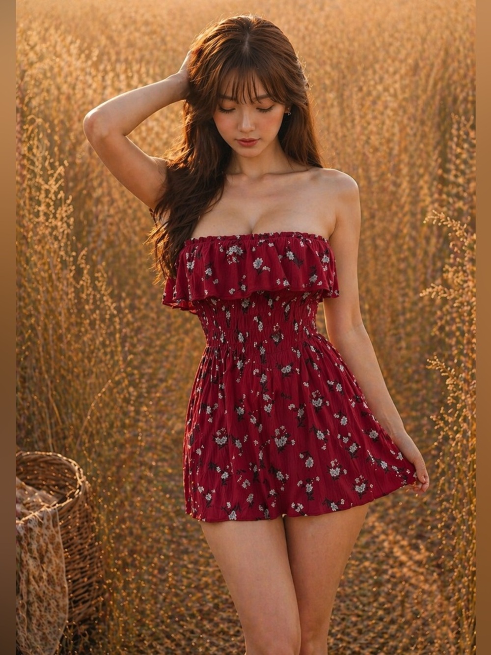 American Eagle Beneath the Blossoms Meadowcore Mini Dress